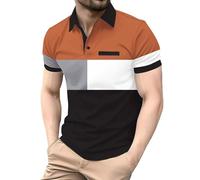 Nuoke Chemise Homme Manches Courtes,Polo Noir Homme,Chemise Holiday Leisure à col Montant Ample et Manches Manches Longues pour Pack (Orange, L)