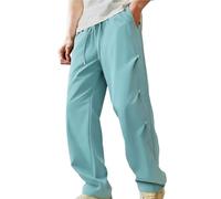 Nuoke Pantalon Cargo Homme,survêtement Homme,Long décontracté pour, idéal pour Le Printemps et l'automne. et Polyvalent à Jambes Droites et Larges. Portefeuille Jeune (Light Blue, L)