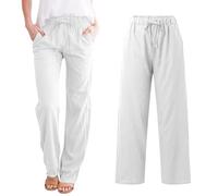 Nuoke Pantalon Fluide Femme Été, Pantalon en Lin, Mes Commandes en Cours de Livraison, et Ventes Flash, Pantacourt Femelle, Mes Commandes, Pant Women_2