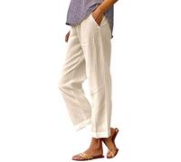 Nuoke Pantalon Lin Femme, Pantalon Ample Femme Fluide, Mes Commandes en Cours de Livraison, Ventes Flash du Jour, Pantacourt Femelle, Vente Flash, Trousers for Women_1