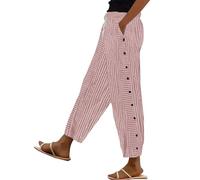 Nuoke Pantalon Lin Femme, Pantalon Blanc Lin, Mes Commandes, et Ventes Flash du Jour, Pantacourt Femelle, et Ventes Flash, Trousers for Women_1