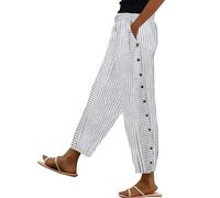 Nuoke Pantalon Lin Femme, Pantalon Large, Mes Commandes passées, Vente Flash du Jour et Soldes, Pantacourt Femelle, Mes Commandes passées, Trousers for Women_1