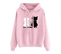 Nuoke Pull Femme Hiver,Pull Oversize Femme,Hoodies avec Amour Animal imprimé Poche à cale Crampon