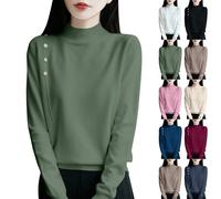 Nuoke Pull Femme Hiver,Pull, tricoté à col Rond pour, idéal pour l'automne et l'hiver, avec Un Excellent tempérament et Un intérieur Chaud Plus Barboteuses (Blackish Green, XL)