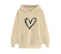 Nuoke Pull Femme Hiver,Sweat Femme Capuche,Hoodies avec Amour Animal imprimé Poche à cale Crampon