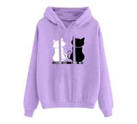 Nuoke Pulls Femme,Veste Longue Femme,Hoodies avec Amour Animal imprimé Poche à cale Crampon