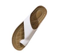 Nuoke sandales compensées femme,chaussures compensées fermées,Women's Round Head Thick Bottom Hollow Out Wear Clip Toe Thick Bottom Slope Heel Slippers Bottines Talon Large (White, 41)