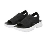 Nuoke sandales et nu-pieds femme,Women's Knit Breathable Soft Sole Walking Sandals Women's Sandals Chaussures (Black, 41)