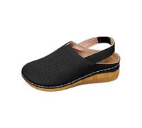 Nuoke sandales femme,chaussures femme,Women's Sandals With Closed Toe And Buckle Closure For Beach Casual Wear In Plus Sizes Sandale (Black, 37)