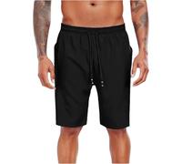Nuoke Short Homme,Short Running Homme, de Bain, Entrejambe de 23 cm, Doublure de Compression et Poche zippée Jogging (Black, S)