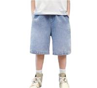 Nuoke Shorts en Jean pour garçons, Style été. Nouveaux Pantalons décontractés pour Enfants, Style été, à Cinq pans. Jupe Courte Belle (Blue, 13-14 Years)