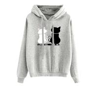 Nuoke Sweat a Capuche Femme,Veste Femme Chic Hiver,Hoodies avec Amour Animal imprimé Poche à cale Crampon