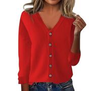 Nuoke Vetement Femme,Pull Blanc Femme,Womens Cardigan Sweaters Button Down V Neck Knit Sweater Lightweight Comfy Open Front Cardigan Coats W/Pockets Chandails Blancs pour (RD1, M)