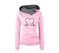 Nuoke Women's Hoodie Casual Slim Hoodie imprimé Amour Plus Pullover à Capuche