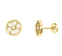 Nuoli Boucles d'oreilles fleur de vie pour femme (45 + 5 cm réglable) Boucles d'oreilles Fleur de vie pour femmes et filles en acier inoxydable, 9 mm, Acier inoxydable