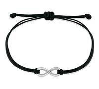 Nuoli Bracelet signe infini argenté (2 pièces réglables jusqu'à 20 cm) Bracelet Infinity en tissu pour femme et fille