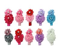 NUOLUX 10pcs mignon bébé filles fleur douce perle décor bandeau élastique bande Accessoires pour cheveux