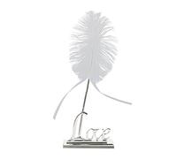 NUOLUX Plume blanche signature stylo avec Love métal titulaire mariage Pen Set (Silver)