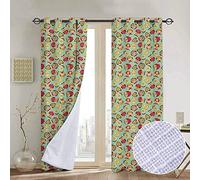 Nuoman Rideaux occultants pour salon ou maison de campagne, vieux chalet ancien dans une forêt printanière, vert fougère et marron, draperie occultant pour chambre à coucher, Polyester, Couleur 14, 52" W x 72" L