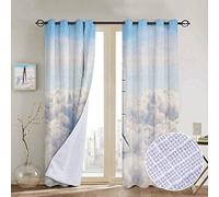 NUOMANAN Rideaux de Campagne Moderne avec Vue sur Les lunes et l'univers Depuis la Terre Motif Galaxie Marron/Jaune/Blanc 84" W x 100" L Color13