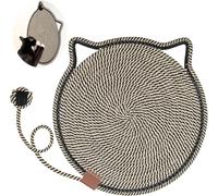 NUONUOPING Tapis griffoir pour chat en corde de coton naturel, 50 cm, rond et horizontal pour chat d'intérieur, protection de meubles pour mur, canapé, tapis, canapés
