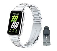 nuosiweilang Bracelet Compatible avec Samsung Galaxy Fit3 Strap Métal Acier Inoxydable Bracelet de Remplacement Accessoires pour Galaxy Fit 3 SM-R390 Argent