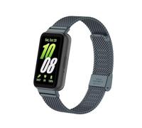nuosiweilang Bracelet Compatible avec Samsung Galaxy Fit3 Strap Métal Acier Inoxydable Bracelet de Remplacement Accessoires pour Galaxy Fit 3 SM-R390 Gris