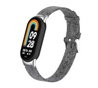 nuosiweilang Bracelet Compatible avec Xiaomi Mi Band 8/Mi Band 9 Strap,Mi Band 8 Replacement Nylon Band Wristband Accessories for Xiaomi Smart Band 9 Men & Women Gris