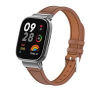 nuosiweilang Bracelet Compatible avec Xiaomi Redmi Watch 3 Strap Bracelet de Remplacement en Cuir Accessoires de Montre pour Redmi Watch 3 Tracker Marron