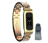 nuosiweilang Bracelet Compatible pour Fitbit Luxe,Acier Inoxydable Bande de Remplacement en Metal Sangle Bracelet pour Fitbit Luxe Fitness Traqueur Hommes Femmes,Or Rose