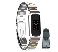 nuosiweilang Bracelet Compatible pour Fitbit Luxe,Acier Inoxydable Bande de Remplacement en Metal Sangle Bracelet pour Fitbit Luxe Fitness Traqueur Hommes Femmes,Argent Or Rose