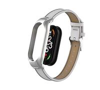 nuosiweilang Bracelet Compatible pour Xiaomi Mi Band 7,Mi Band 7 Bracelet de Remplacement en Cuir pour Xiaomi Miband 7 Hommes et Femmes,Blanc