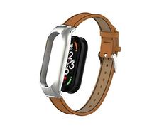 nuosiweilang Bracelet Compatible pour Xiaomi Mi Band 7,Mi Band 7 Bracelet de Remplacement en Cuir pour Xiaomi Miband 7 Hommes et Femmes,Marron