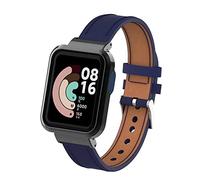 Nuosiweilang Bracelet Compatible pour Xiaomi Mi Watch Lite/Redmi Watch - Bracelet de Remplacement en Cuir, Bleu Foncé