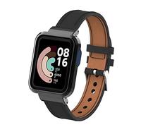 Nuosiweilang Bracelet Compatible pour Xiaomi Mi Watch Lite/Redmi Watch - Bracelet de Remplacement en Cuir, Noir