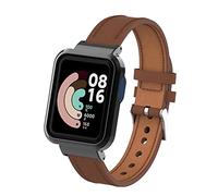 nuosiweilang Bracelet Compatible pour Xiaomi Mi Watch Lite/Redmi Watch,Mi Watch Lite Bracelet de Remplacement en Cuir,Marron