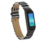 nuosiweilang Compatible avec Xiaomi Mi Band 5/Mi Band 6 Bracelet Cuir,Bande de Remplacement Wristband pour Xiaomi Miband 5/Miband 6 Hommes Femmes