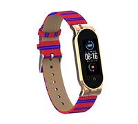 nuosiweilang Compatible avec Xiaomi Mi Band 5/Mi Band 6 Bracelet Cuir,Bande de Remplacement Wristband pour Xiaomi Miband 5/Miband 6 Hommes Femmes