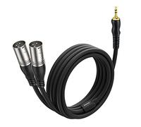 NUOSIYA Cable Jack 3.5, 2m Câble adaptateur en Y TRS vers double XLR mâle 3,5 mm Mini Jack stéréo vers 2 XLR mâle