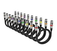 NUOSIYA Lot de 10 câbles XLR - 1 m - Câble d'extension audio symétrique - Adaptateur XLR mâle vers femelle à 3 broches - Pour enregistreur de studio, microphone, mixeur, système de haut-parleurs