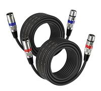 NUOSIYA Lot de 2 câbles XLR de 10 m - Câble d'extension audio symétrique - Adaptateur XLR mâle vers femelle à 3 broches - Pour enregistreur de studio, microphone, mixeur, système de haut-parleurs