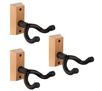 NUOSIYA Support Guitare Mural, 3 pièces Classique Porte Guitare pour Basses, Acoustique Guitare, Banjo, Mandoline, Accessoire Guitare Bois Universel Réglable Accroche Guitare pour Bureau Home Studio