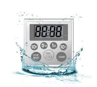 NUOSWEK Minuteur numérique étanche pour douche, salle de bain, cuisine avec aimant puissant et grand écran LCD (étanche 7 touches)