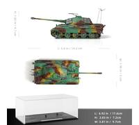 NUOTIE Modèle de Char Militaire à l'échelle 1/72 en Alliage de métal moulé sous Pression avec réservoir en Plastique Modèle Guerre Mondiale Ⅱ Mini modèle Tigre 1945 Collection pour Les
