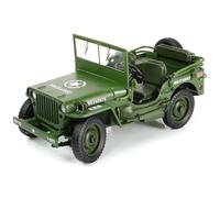 NUOTIE Willys MB 1/18 Modèle de Voiture Véhicule Militaire Véhicule Tout-Terrain en métal moulé sous Pression Kit de modèle Militaire Multifonction Voiture Jouet pour Adultes Collection