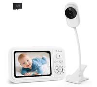 NUOTUN Babyphone Camera avec Clip et Support pour Lit, 1080P Camera Bebe Surveillance sans WiFi, Vision Nocturne （63-UK）