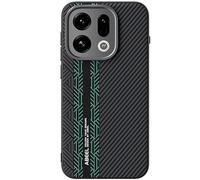 Nuova custodia per telefono Cover rigida opaca in fibra di carbonio compatibile con OPPO Find X9 Pro, ricarica wireless con bobina magnetica integrata, cover paraurti in integrata (Green Black)