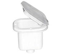 Nuova Rade Boitier pour douchette rectangulaire avec clapet, 12,5X9,7cm, Couleur Blanche