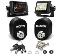 NUOVEPE Lot de 2 verrous de sécurité ronds en aluminium pour support de cardan, GPS marin, compatible avec Garmin, Lowrance, Humminbird (noir)