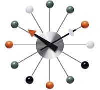 NUOVO Horloge murale à boule de 30,5 cm multicolore du milieu du siècle, horloge créative silencieuse, horloge à quartz, horloge amusante, horloge décorative pour la maison, le salon, la cuisine, le